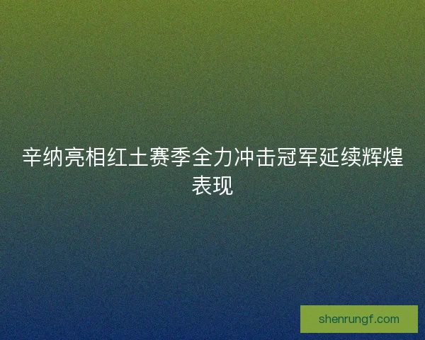辛纳亮相红土赛季全力冲击冠军延续辉煌表现