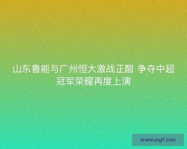 山东鲁能与广州恒大激战正酣 争夺中超冠军荣耀再度上演